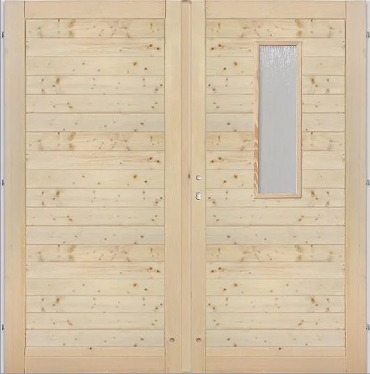 H dvere 160cm KOMPLET dvojkrídlové vodorovné sklo