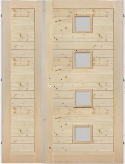 H dvere 145cm KOMPLET dvojkrídlové dvere quatro vodorovné AKCE